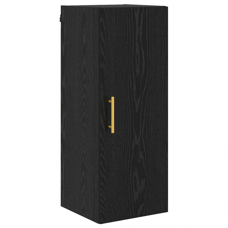 Highboard 2 pcs Czarny Dąb Materiał drewnopochodny