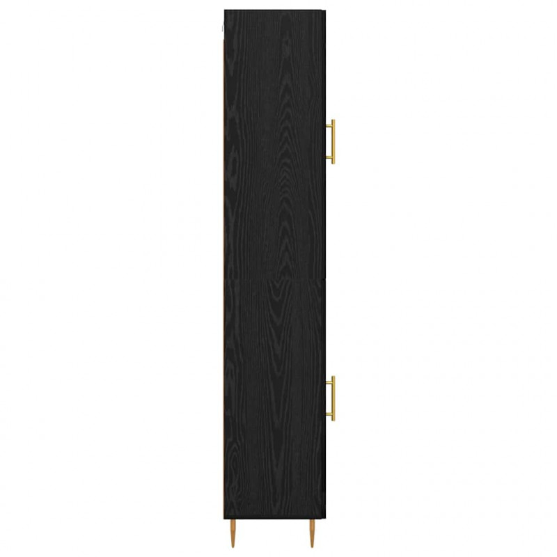 Highboard 2 pcs Czarny Dąb Materiał drewnopochodny