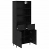 Highboard z szufladą Czarny Dąb 69,5 x 34 x 180 cm