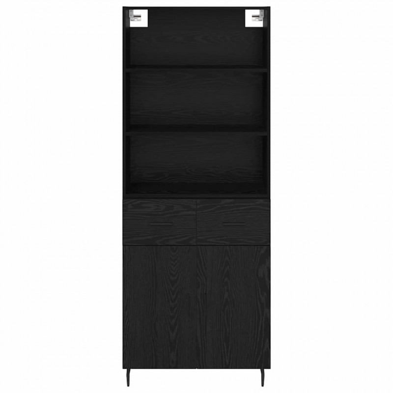 Highboard z szufladą Czarny Dąb 69,5 x 34 x 180 cm