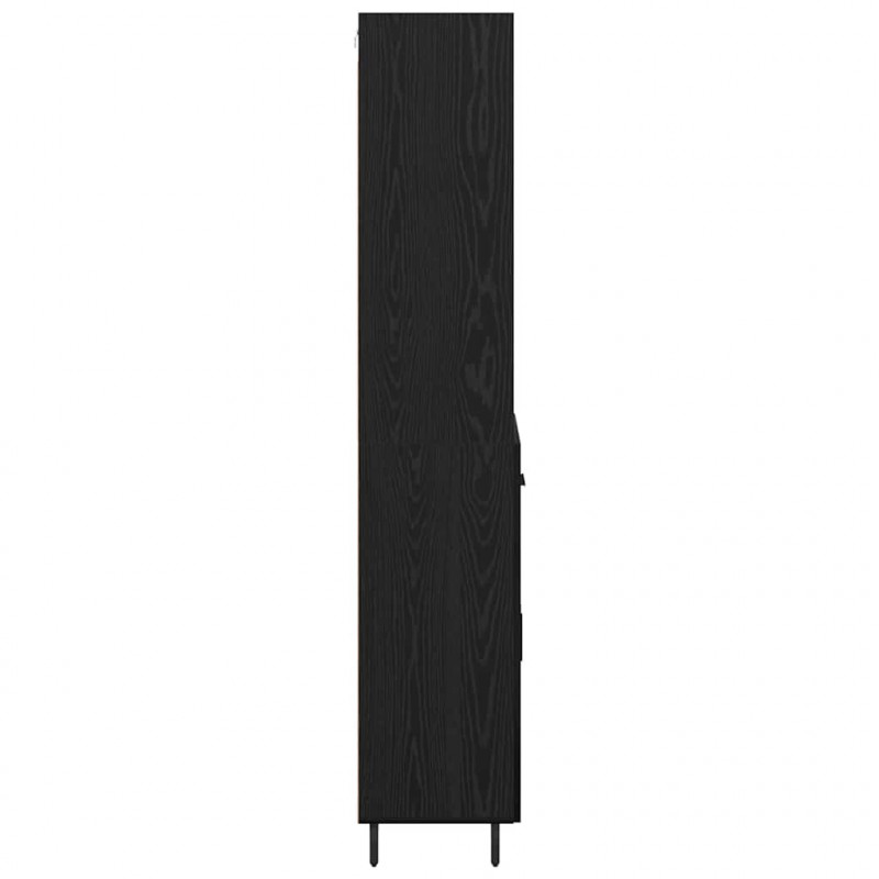 Highboard z szufladą Czarny Dąb 69,5 x 34 x 180 cm