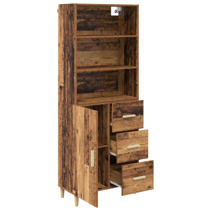 Highboard z szufladą Stare drewno 69,5 x 32,5 x 180 cm