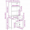 Highboard z szufladą Czarny Dąb 69,5 x 34 x 180 cm