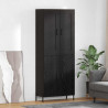 Highboard 2 pcs Czarny Dąb Materiał drewnopochodny