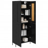 Highboard 2 pcs Czarny Dąb Materiał drewnopochodny