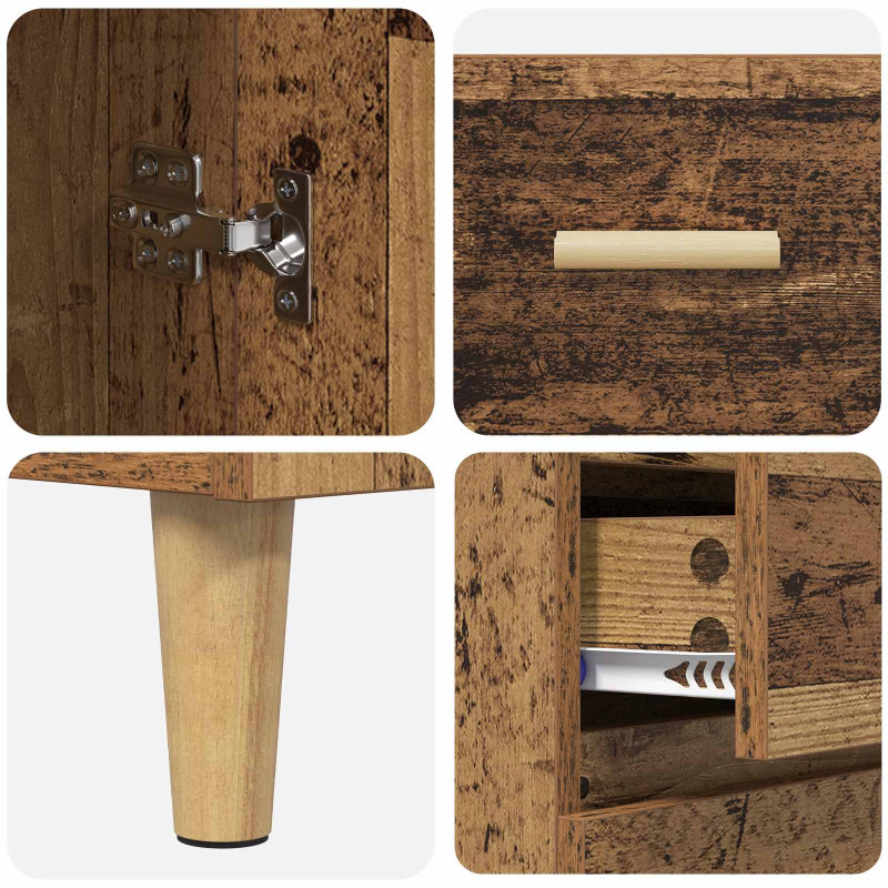 Highboard z szufladą Stare drewno 69,5 x 32,5 x 180 cm