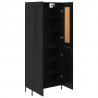 Highboard 2 pcs Czarny Dąb Materiał drewnopochodny
