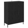 Highboard 2 pcs Czarny Dąb Materiał drewnopochodny