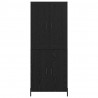 Highboard 2 pcs Czarny Dąb Materiał drewnopochodny