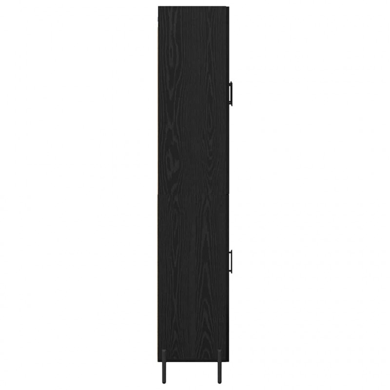 Highboard 2 pcs Czarny Dąb Materiał drewnopochodny