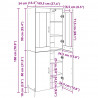 Highboard 2 pcs Czarny Dąb Materiał drewnopochodny