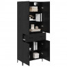 Highboard Czarny Dąb 69,5 x 34 x 180 cm Materiał drewnopochodny