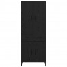 Highboard Czarny Dąb 69,5 x 34 x 180 cm Materiał drewnopochodny