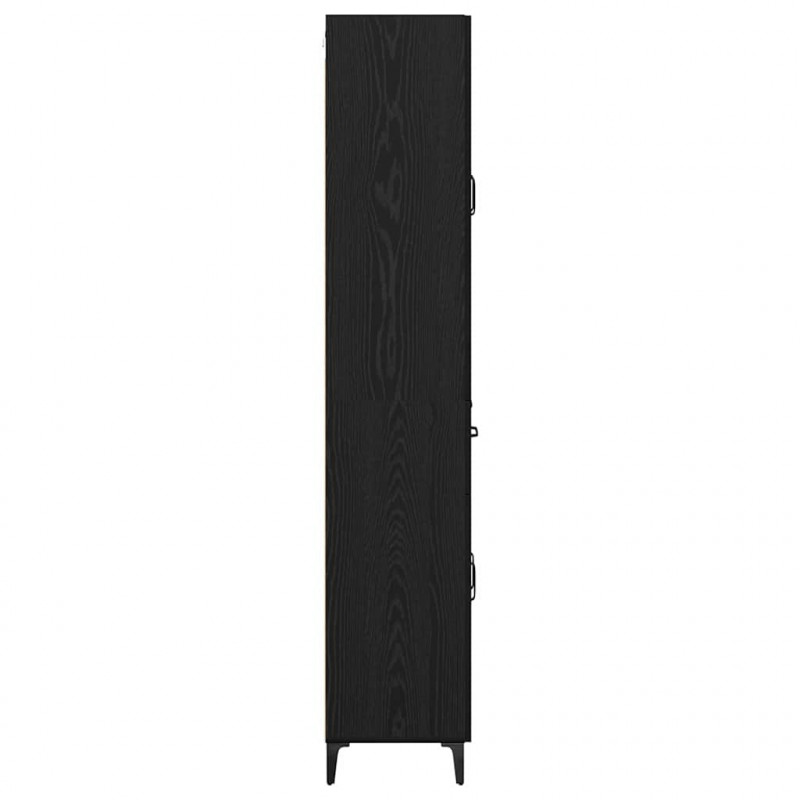 Highboard Czarny Dąb 69,5 x 34 x 180 cm Materiał drewnopochodny