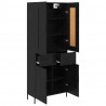Highboard z szufladą 2 pcs Czarny Dąb Materiał drewnopochodny