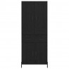 Highboard z szufladą 2 pcs Czarny Dąb Materiał drewnopochodny