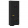 Highboard Czarny Dąb 69,5 x 34 x 180 cm Materiał drewnopochodny
