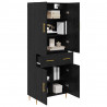 Highboard Czarny Dąb 69,5 x 34 x 180 cm Materiał drewnopochodny