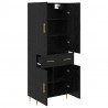 Highboard Czarny Dąb 69,5 x 34 x 180 cm Materiał drewnopochodny