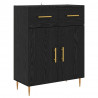Highboard Czarny Dąb 69,5 x 34 x 180 cm Materiał drewnopochodny
