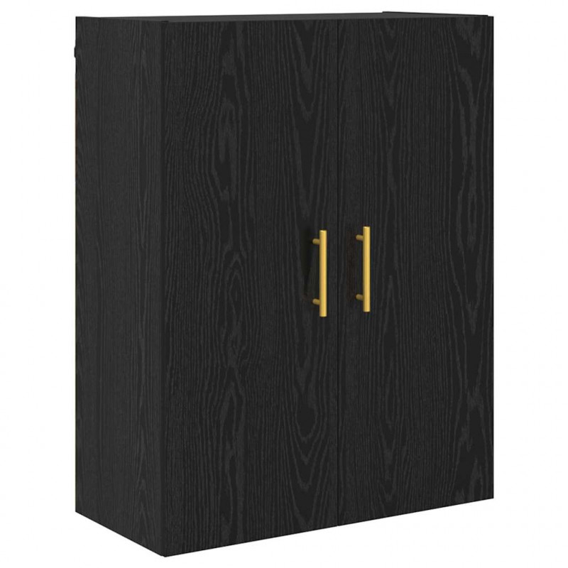 Highboard Czarny Dąb 69,5 x 34 x 180 cm Materiał drewnopochodny