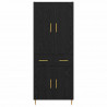 Highboard Czarny Dąb 69,5 x 34 x 180 cm Materiał drewnopochodny