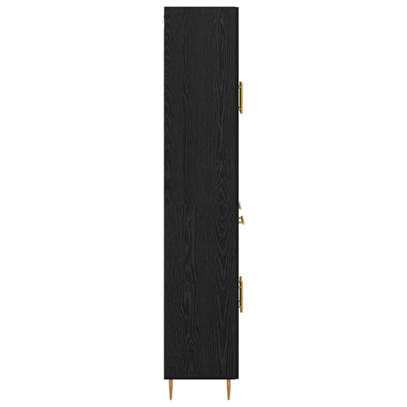 Highboard Czarny Dąb 69,5 x 34 x 180 cm Materiał drewnopochodny