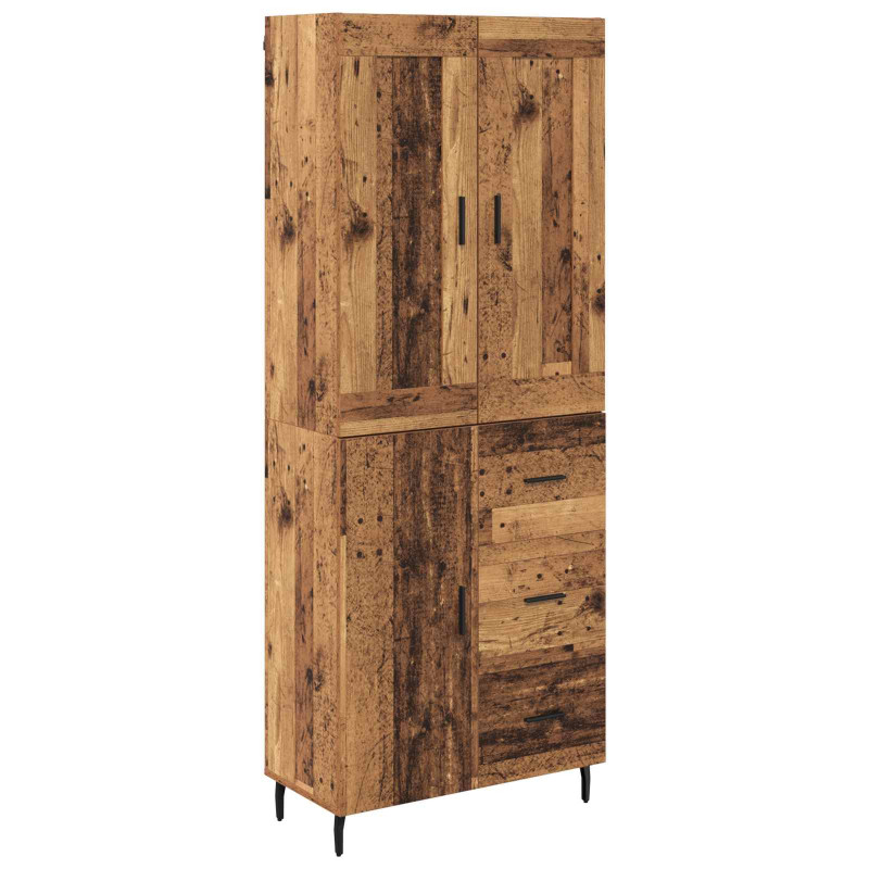 Highboard z szufladą 2 pcs Stare drewno Materiał drewnopochodny
