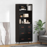 Highboard Czarny dąb 69,5 x 34 x 180 cm Materiał drewnopochodny