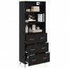Highboard Czarny dąb 69,5 x 34 x 180 cm Materiał drewnopochodny