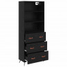 Highboard Czarny dąb 69,5 x 34 x 180 cm Materiał drewnopochodny