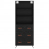 Highboard Czarny dąb 69,5 x 34 x 180 cm Materiał drewnopochodny