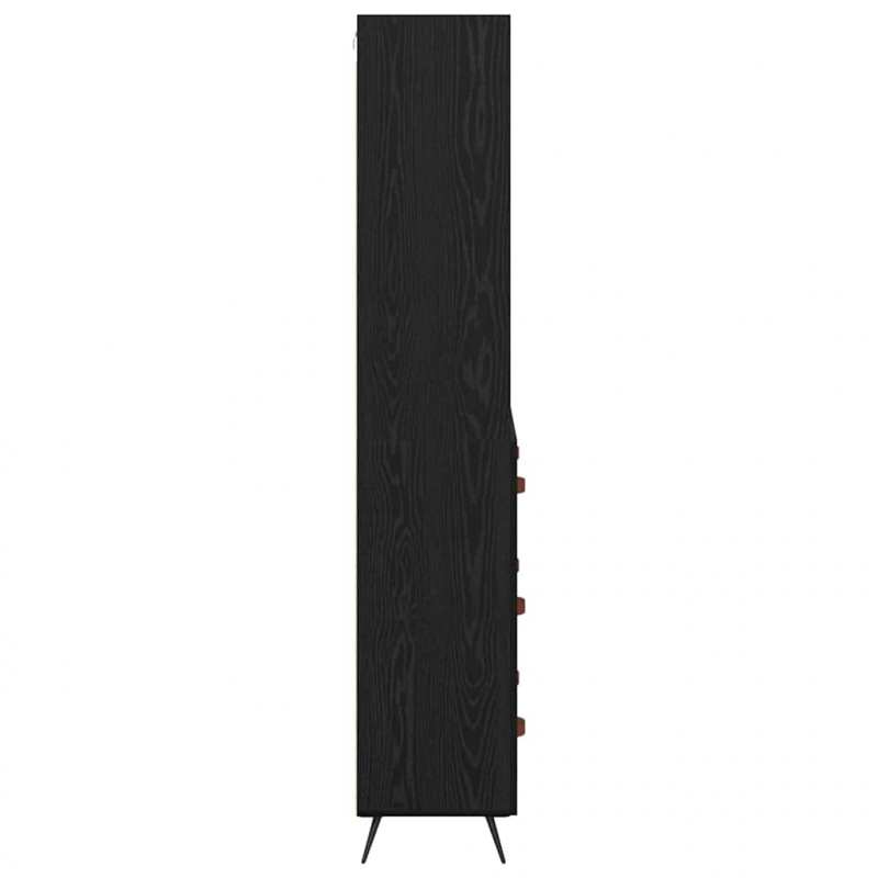 Highboard Czarny dąb 69,5 x 34 x 180 cm Materiał drewnopochodny