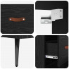 Highboard Czarny dąb 69,5 x 34 x 180 cm Materiał drewnopochodny
