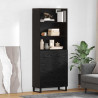 Highboard Czarny Dąb 69,5 x 34 x 180 cm Materiał drewnopochodny