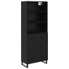 Highboard Czarny Dąb 69,5 x 34 x 180 cm Materiał drewnopochodny