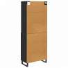 Highboard Czarny Dąb 69,5 x 34 x 180 cm Materiał drewnopochodny