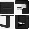 Highboard Czarny Dąb 69,5 x 34 x 180 cm Materiał drewnopochodny
