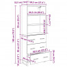 Highboard Czarny Dąb 69,5 x 34 x 180 cm Materiał drewnopochodny
