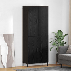 Highboard Czarny Dąb 69,5 x 34 x 180 cm Materiał drewnopochodny