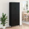 Highboard Czarny Dąb 69,5 x 34 x 180 cm Materiał drewnopochodny
