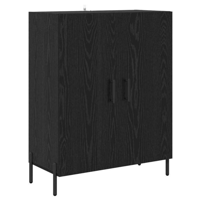 Highboard Czarny Dąb 69,5 x 34 x 180 cm Materiał drewnopochodny