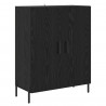 Highboard Czarny Dąb 69,5 x 34 x 180 cm Materiał drewnopochodny
