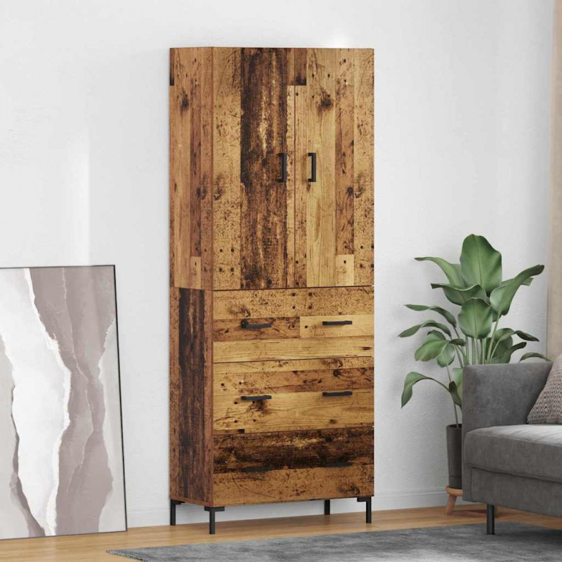 Highboard Montowane na ścianie Stare drewno 69,5 x 34 x 180 cm