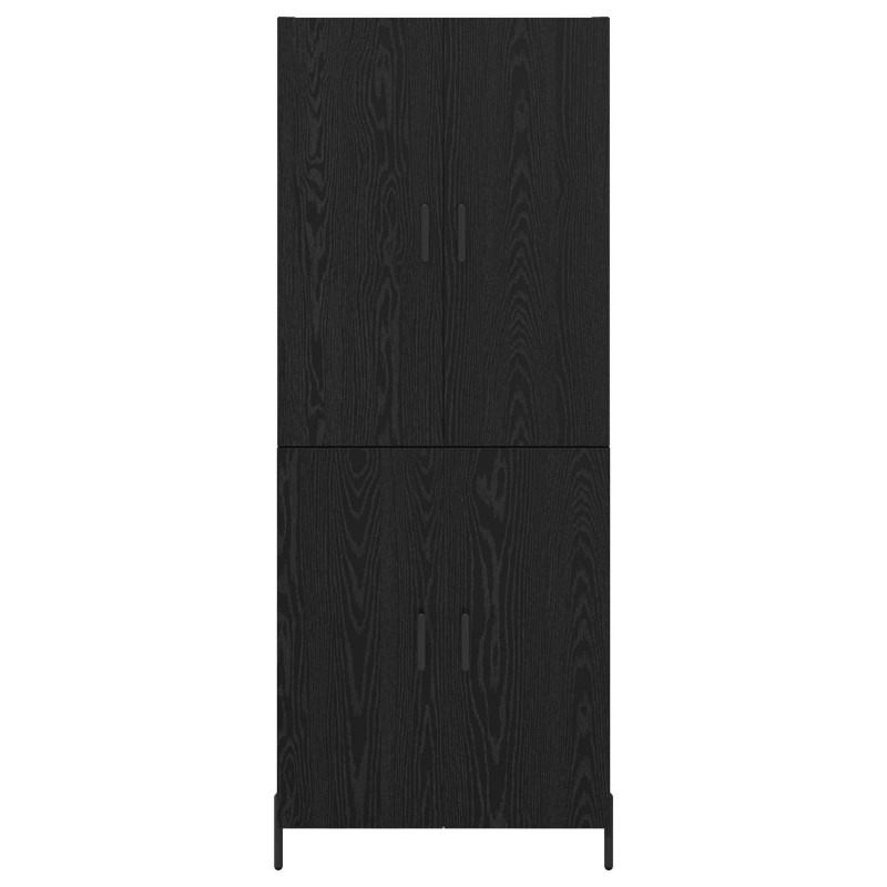 Highboard Czarny Dąb 69,5 x 34 x 180 cm Materiał drewnopochodny