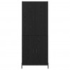 Highboard Czarny Dąb 69,5 x 34 x 180 cm Materiał drewnopochodny