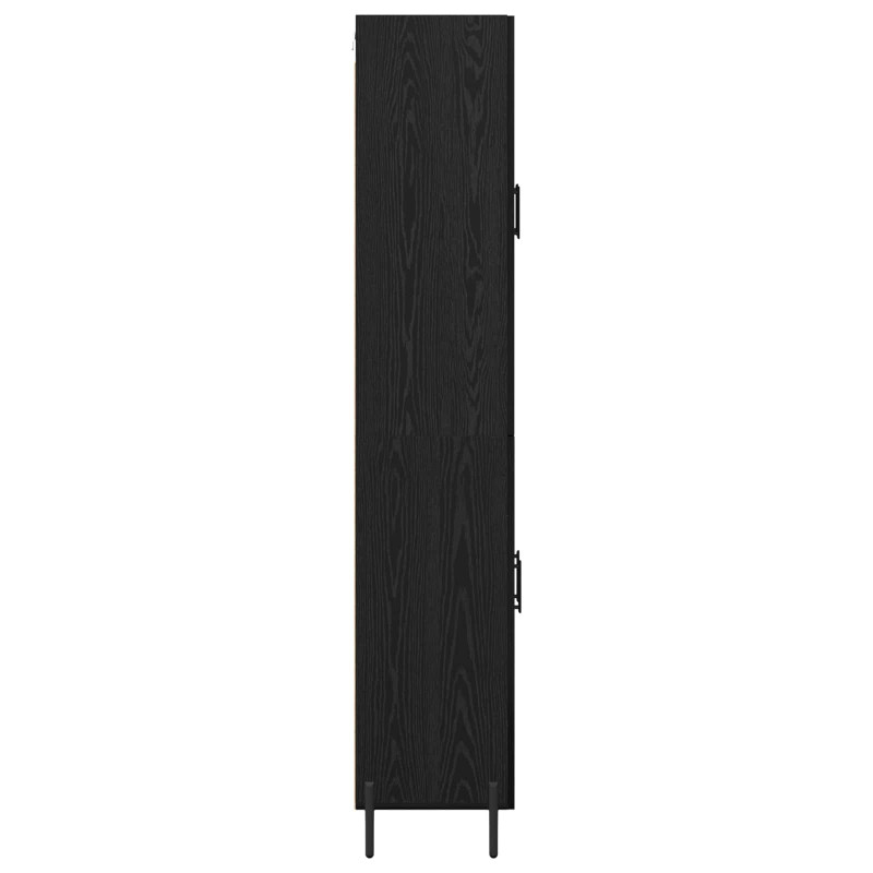 Highboard Czarny Dąb 69,5 x 34 x 180 cm Materiał drewnopochodny