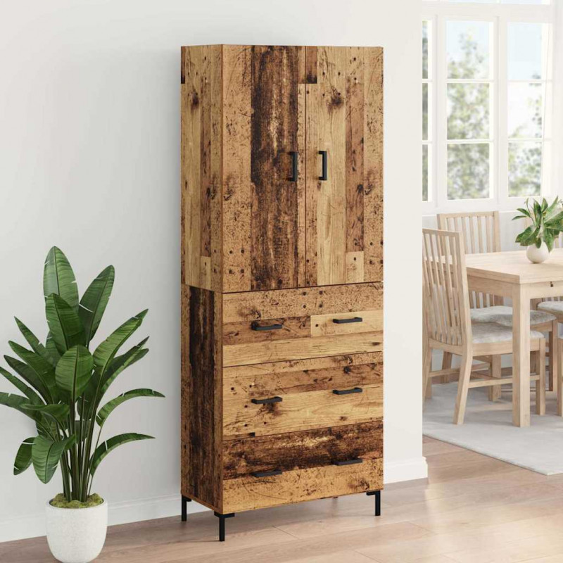 Highboard Montowane na ścianie Stare drewno 69,5 x 34 x 180 cm