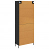Highboard Czarny Dąb 69,5 x 34 x 180 cm Materiał drewnopochodny