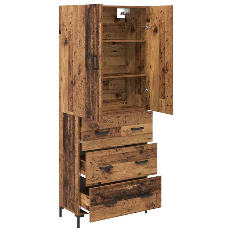 Highboard Montowane na ścianie Stare drewno 69,5 x 34 x 180 cm